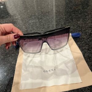 Gucci Black and Purple Gradient Women's Sunglasses
